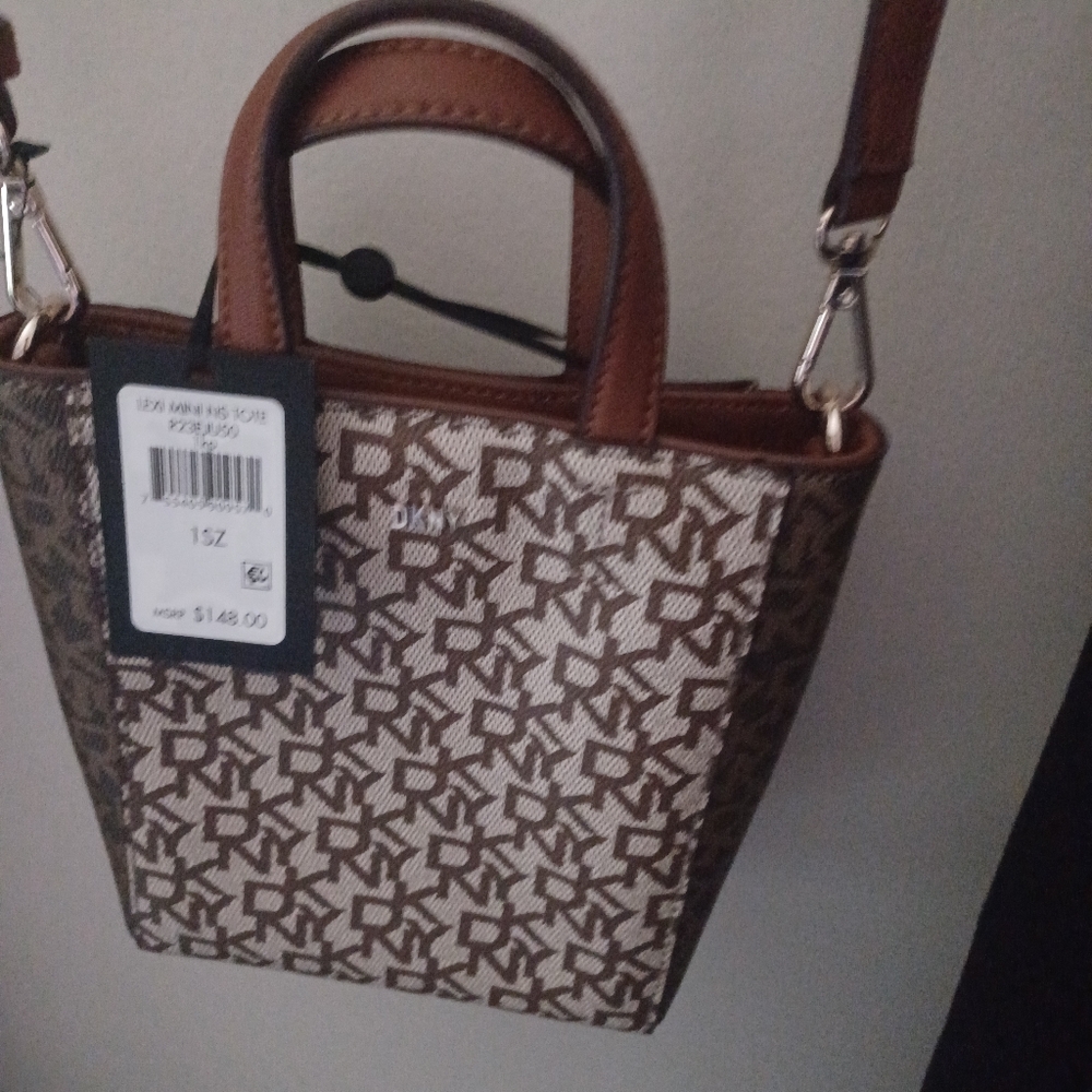 DKNY Monogram Crossbody Bag - Brown - Picture 2 of 3